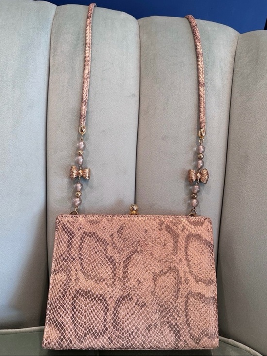 Rodo Handbags - Vintage RODO Made in Italy Evening Bag Clutch Taupe Gold Tone w/ Crossbody Strap